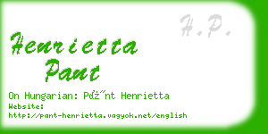 henrietta pant business card